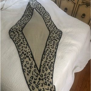 Greige shoulder and babushka scarf